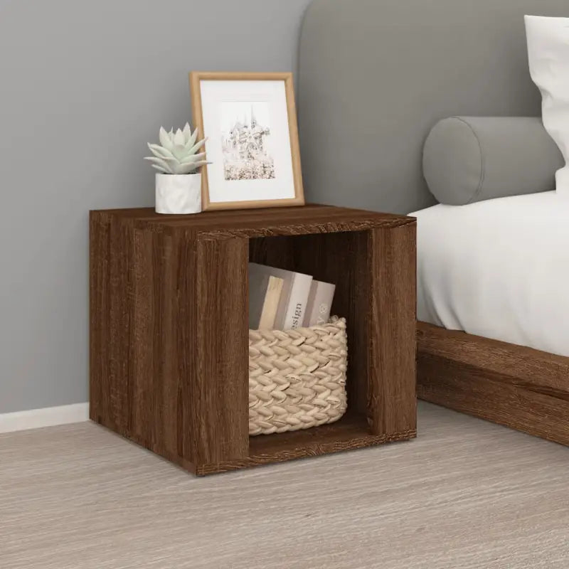 Nachtkastje met bewerkt hout en tijdloos elegant ontwerp - bruin eikenkleur / 1 - Nachtkastjes