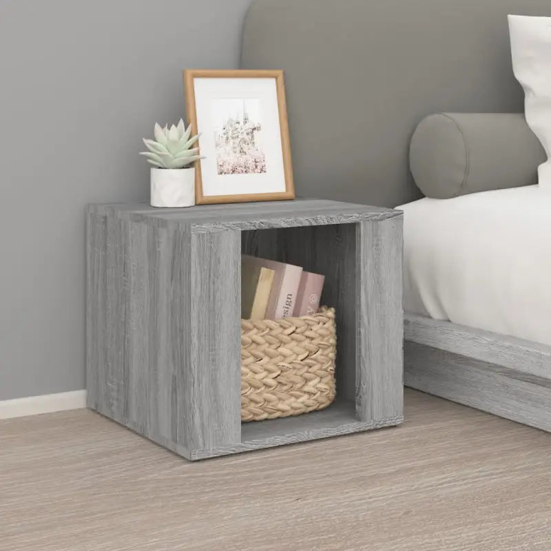 Nachtkastje met bewerkt hout en tijdloos elegant ontwerp - Grijs sonoma / 1 - Nachtkastjes