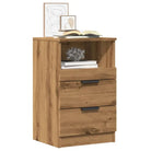 Nachtkastje met bewerkt hout in grijs sonoma met tijdloos ontwerp - artisanaal eikenkleurig / 1 - Nachtkastjes