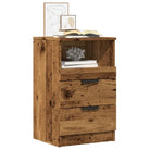 Nachtkastje met bewerkt hout in grijs sonoma met tijdloos ontwerp - Oud hout / 1 - Nachtkastjes