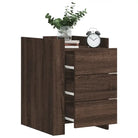 Nachtkastje met bewerkt hout voor een tijdloze interieur look - bruin eikenkleur / 1 - Nachtkastjes