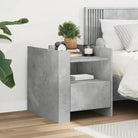 Nachtkastje met bewerkt hout voor een tijdloze interieur uitstraling - Betongrijs / 1 - Nachtkastjes