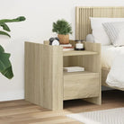 Nachtkastje met bewerkt hout voor een tijdloze interieur uitstraling - Sonoma eiken / 1 - Nachtkastjes