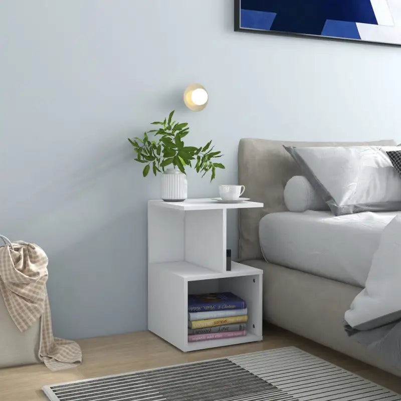 Nachtkastje met elegant ontwerp van bewerkt hout voor een tijdloze stijl - Wit / 1 - Nachtkastjes