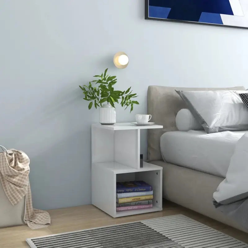 Nachtkastje met elegant ontwerp van bewerkt hout voor een tijdloze stijl - Hoogglans wit / 2 - Nachtkastjes