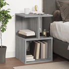 Nachtkastje met elegant ontwerp van bewerkt hout voor een tijdloze stijl - Grijs sonoma / 1 - Nachtkastjes