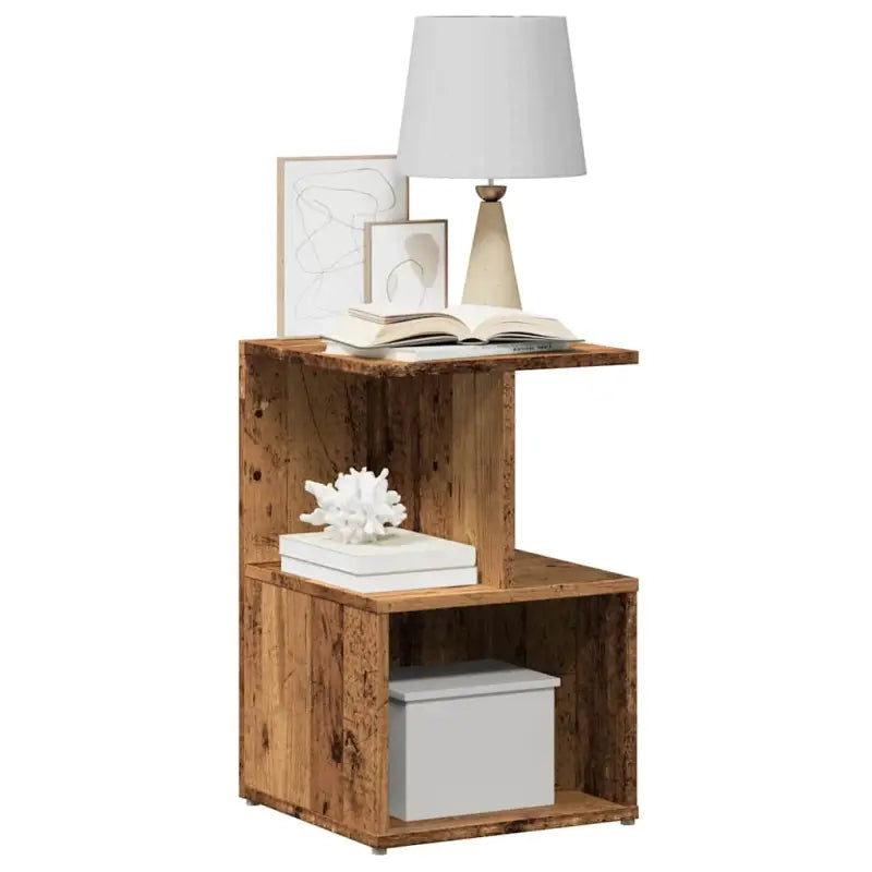 Nachtkastje met elegant ontwerp van bewerkt hout voor een tijdloze stijl - Oud hout / 1 - Nachtkastjes