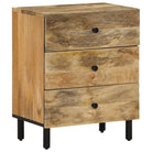 Nachtkastje met elegant ontwerp van massief mangohout - Naturel / 1 / massief mangohout - Nachtkastjes