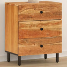 Nachtkastje met elegant ontwerp van massief mangohout - Naturel / 1 / Massief acaciahout - Nachtkastjes