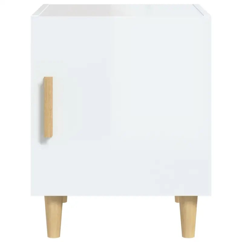 Nachtkastje met hoogglans wit bewerkt hout en elegant ontwerp - Nachtkastjes