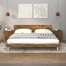 Nachtkastje met hoogglans wit bewerkt hout en elegant ontwerp - Gerookt eiken / 2 - Nachtkastjes