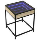 Nachtkastje met infinity LED en bewerkt hout voor een tijdloos interieur - Nachtkastjes