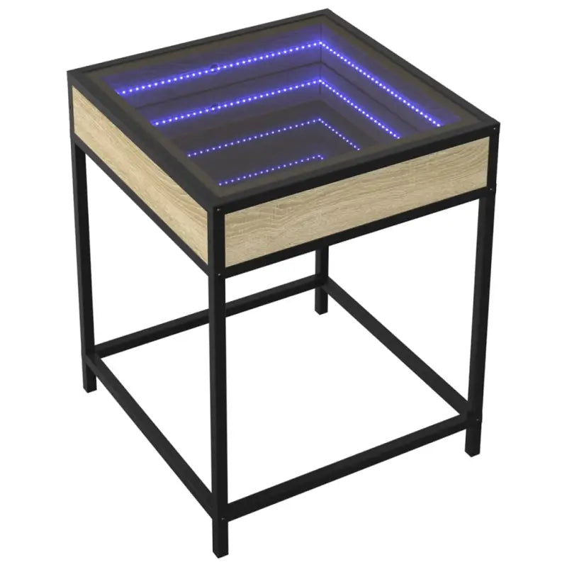 Nachtkastje met infinity LED en bewerkt hout voor een tijdloos interieur - Nachtkastjes