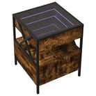 Nachtkastje met infinity LED-verlichting en bewerkt hout voor duurzaam Gebruik - Nachtkastjes