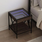 Nachtkastje met infinity LED verlichting in grijs sonoma eiken bewerkt hout - bruin eikenkleur / 1 - Nachtkastjes