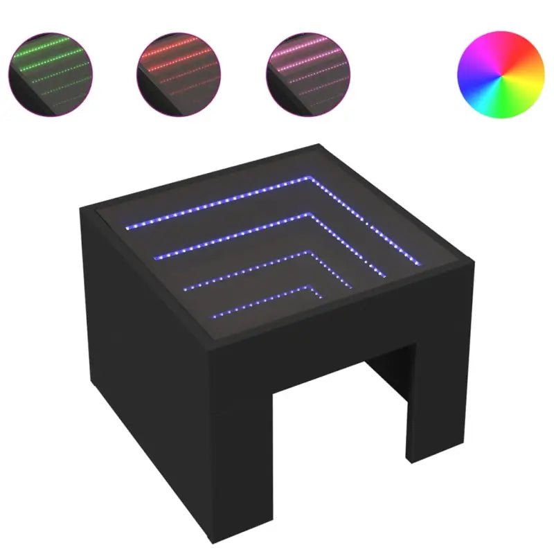 Nachtkastje met infinity LED-verlichting van bewerkt hout - Nachtkastjes