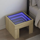 Nachtkastje met infinity LED-verlichting van bewerkt hout - Sonoma eiken / 1 - Nachtkastjes