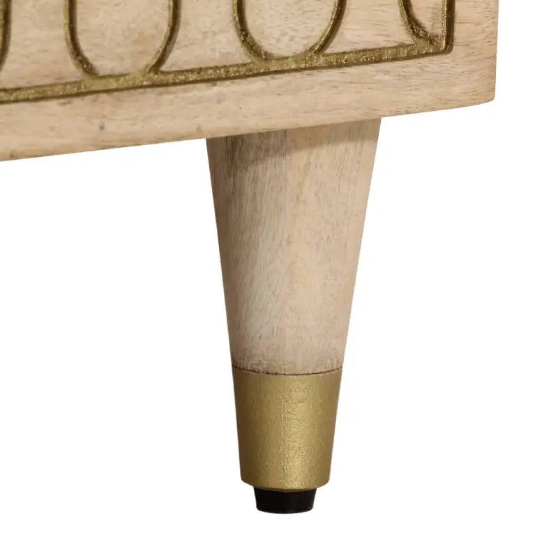 Nachtkastje met massief mangohout en houten poten voor tijdloze stijl - Nachtkastjes