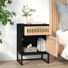 Nachtkastje met metalen poten en bewerkt hout in Scandinavisch design - Nachtkastjes