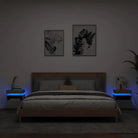 Nachtkastje met RGB LED-verlichting en duurzaam bewerkt hout - Betongrijs / 2 - Nachtkastjes