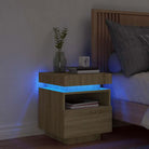 Nachtkastje met RGB LED-verlichting en duurzaam bewerkt hout - Sonoma eiken / 1 - Nachtkastjes