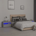 Nachtkastje met RGB LED-verlichting Hoogglans Wit voor modern interieur - Grijs sonoma / 2 - Nachtkastjes