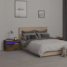 Nachtkastje met RGB LED-verlichting Hoogglans Wit voor modern interieur - Gerookt eiken / 2 - Nachtkastjes