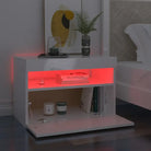 Nachtkastje met RGB LED-verlichting Hoogglans Wit voor modern interieur - Nachtkastjes