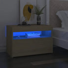 Nachtkastje met RGB LED-verlichting Hoogglans Wit voor modern interieur - Sonoma eiken / 2 - Nachtkastjes