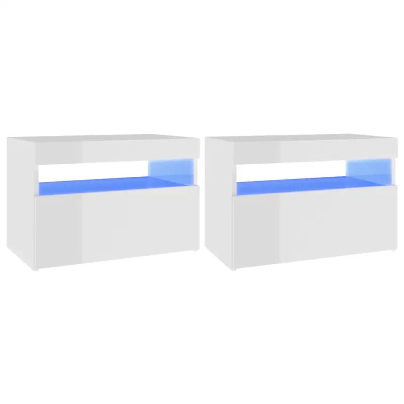 Nachtkastje met RGB LED-verlichting Hoogglans Wit voor modern interieur - Nachtkastjes