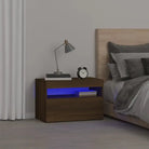 Nachtkastje met RGB LED-verlichting Hoogglans Wit voor modern interieur - bruin eikenkleur / 1 - Nachtkastjes