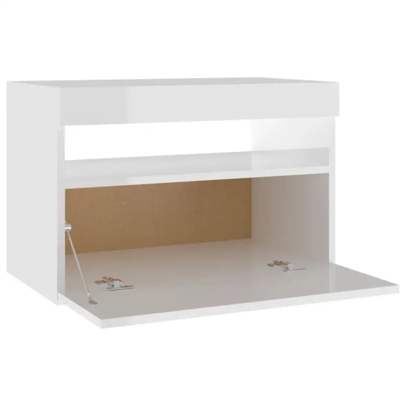 Nachtkastje met RGB LED-verlichting Hoogglans Wit voor modern interieur - Nachtkastjes