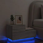 Nachtkastje met rgb led-verlichting in gerookt eiken hout - Grijs sonoma / 1 - Nachtkastjes