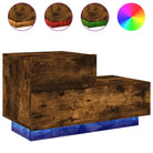 Nachtkastje met rgb led-verlichting in gerookt eiken hout - Nachtkastjes