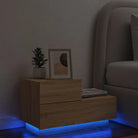 Nachtkastje met rgb led-verlichting in gerookt eiken hout - Sonoma eiken / 1 - Nachtkastjes