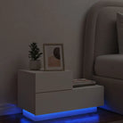 Nachtkastje met rgb led-verlichting in gerookt eiken hout - Wit / 1 - Nachtkastjes
