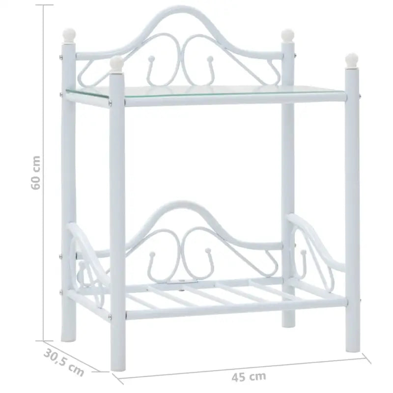 Nachtkastje met stevig stalen frame en gehard glas panelen - Nachtkastjes