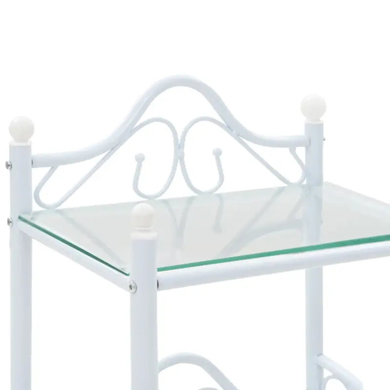 Nachtkastje met stevig stalen frame en gehard glas panelen - Nachtkastjes