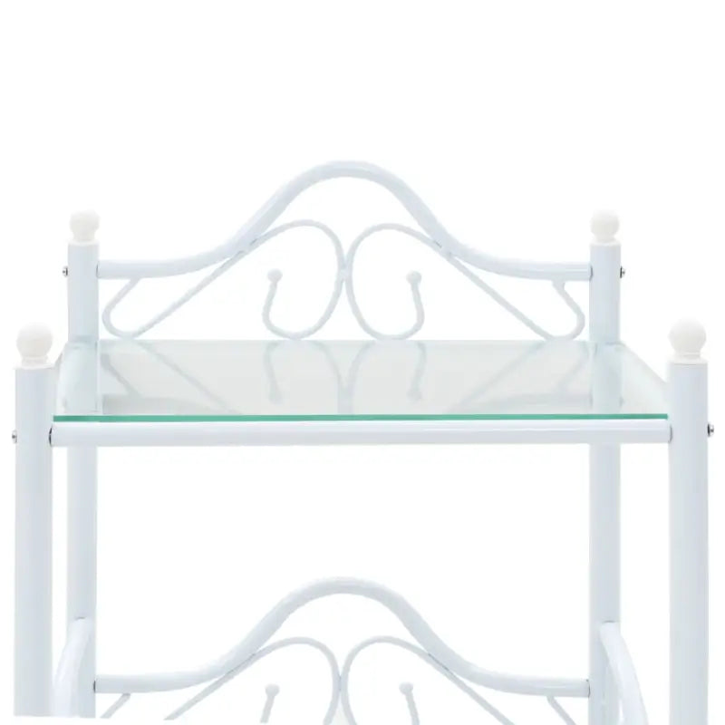 Nachtkastje met stevig stalen frame en gehard glas panelen - Nachtkastjes