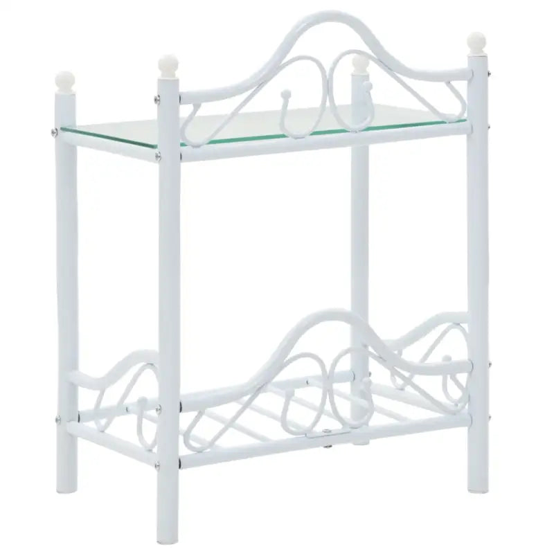 Nachtkastje met stevig stalen frame en gehard glas panelen - Nachtkastjes
