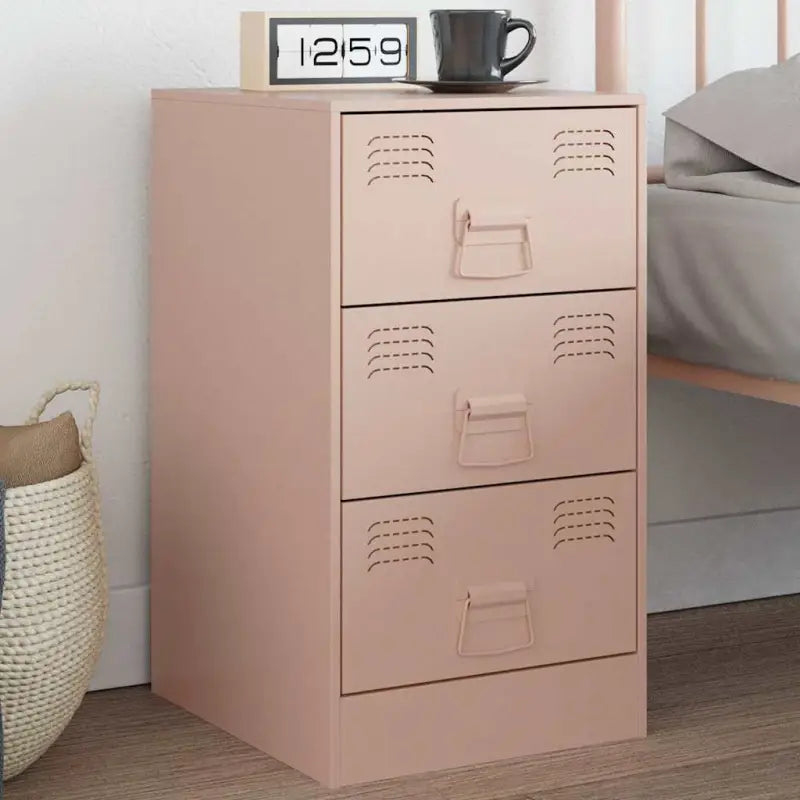 Nachtkastje met trendy ontwerp en stabiel koudgewalst staal frame - Roze / 1 - Nachtkastjes