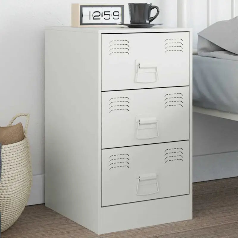Nachtkastje met trendy ontwerp en stabiel koudgewalst staal frame - Wit / 1 - Nachtkastjes