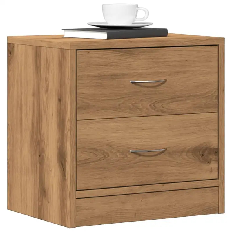 Nachtkastje van bewerkt hout inclusief levering voor een klassieke uitstraling - artisanaal eikenkleurig / 1