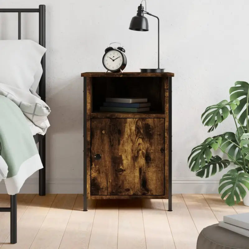 Nachtkastje van bewerkt hout met elegant en tijdloos ontwerp - Gerookt eiken / 1 - Nachtkastjes