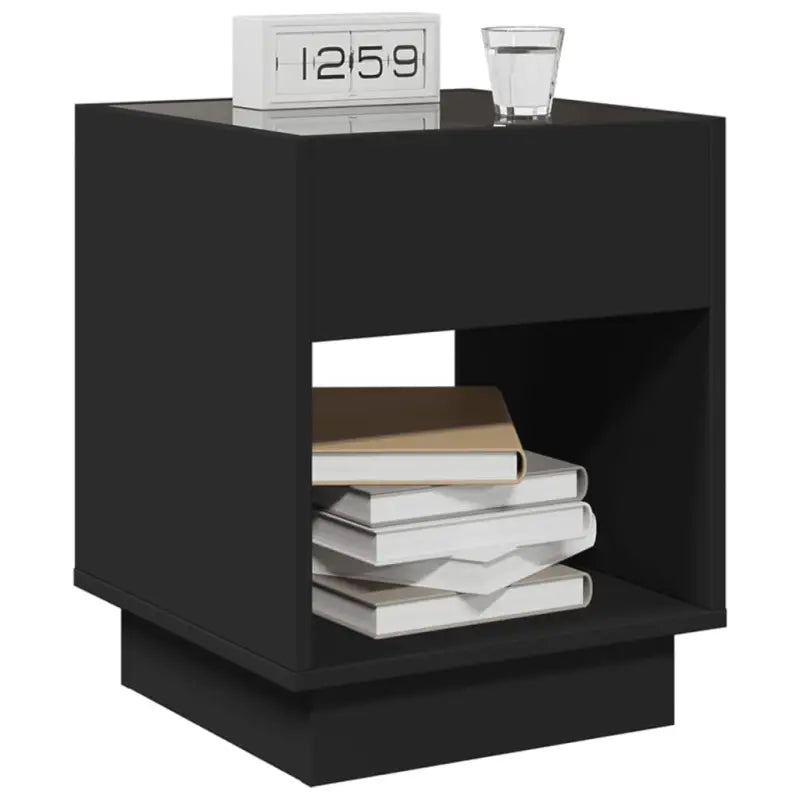 Nachtkastje van bewerkt hout met infinity LED-verlichting en duurzaam design - Nachtkastjes