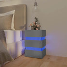 Nachtkastje van bewerkt hout met LED-verlichting voor gemak in de nacht - Nachtkastjes