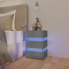 Nachtkastje van bewerkt hout met LED-verlichting voor gemak in de nacht - Grijs / 1 - Nachtkastjes