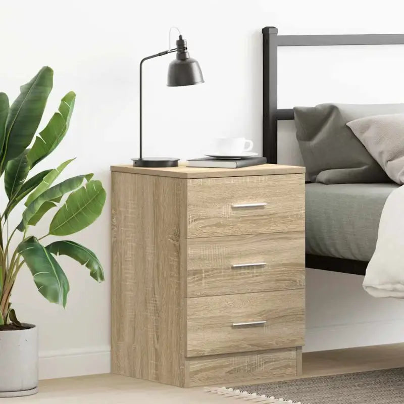 Nachtkastje van bewerkt hout met levering bevat voor een klassieke uitstraling - Sonoma eiken / 1 - Nachtkastjes