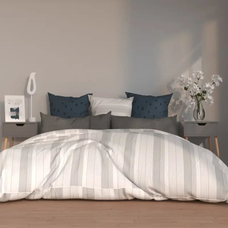 Nachtkastje van bewerkt hout met moderne charme - Grijs / 2 - Nachtkastjes