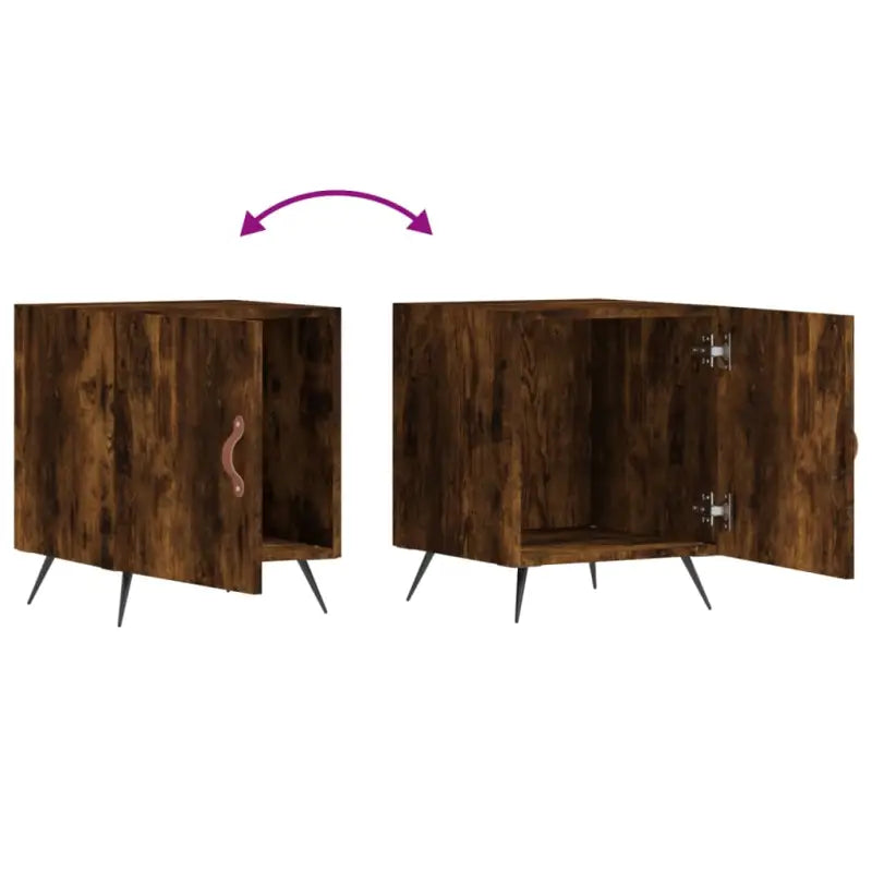 Nachtkastje van bewerkt hout met moderne uitstraling en duurzaam design - Nachtkastjes